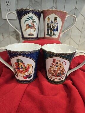 Robert Stanley Holiday Decorative Porcelain Mugs - Set of 4 NWOB